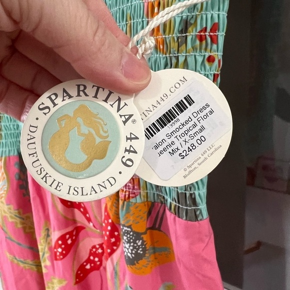 Spartina Avalon Smocked Dress - Size XS - NWT - Picture 10 of 11